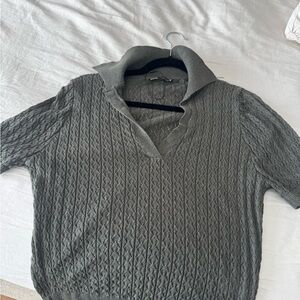 Zara Cable Knit Collared Sweater
